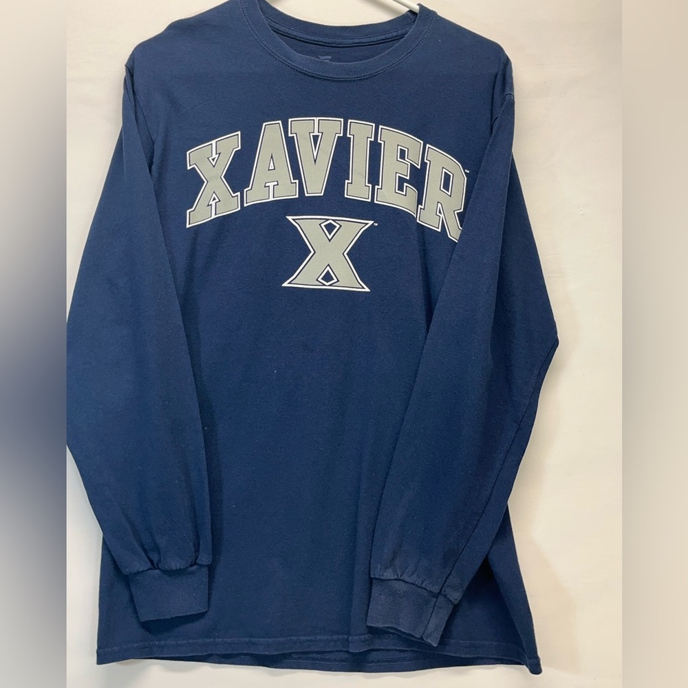 Fanatics Xavier Long Sleeve Tee Cotton Team Fan Collector UNISEX Navy Blue M